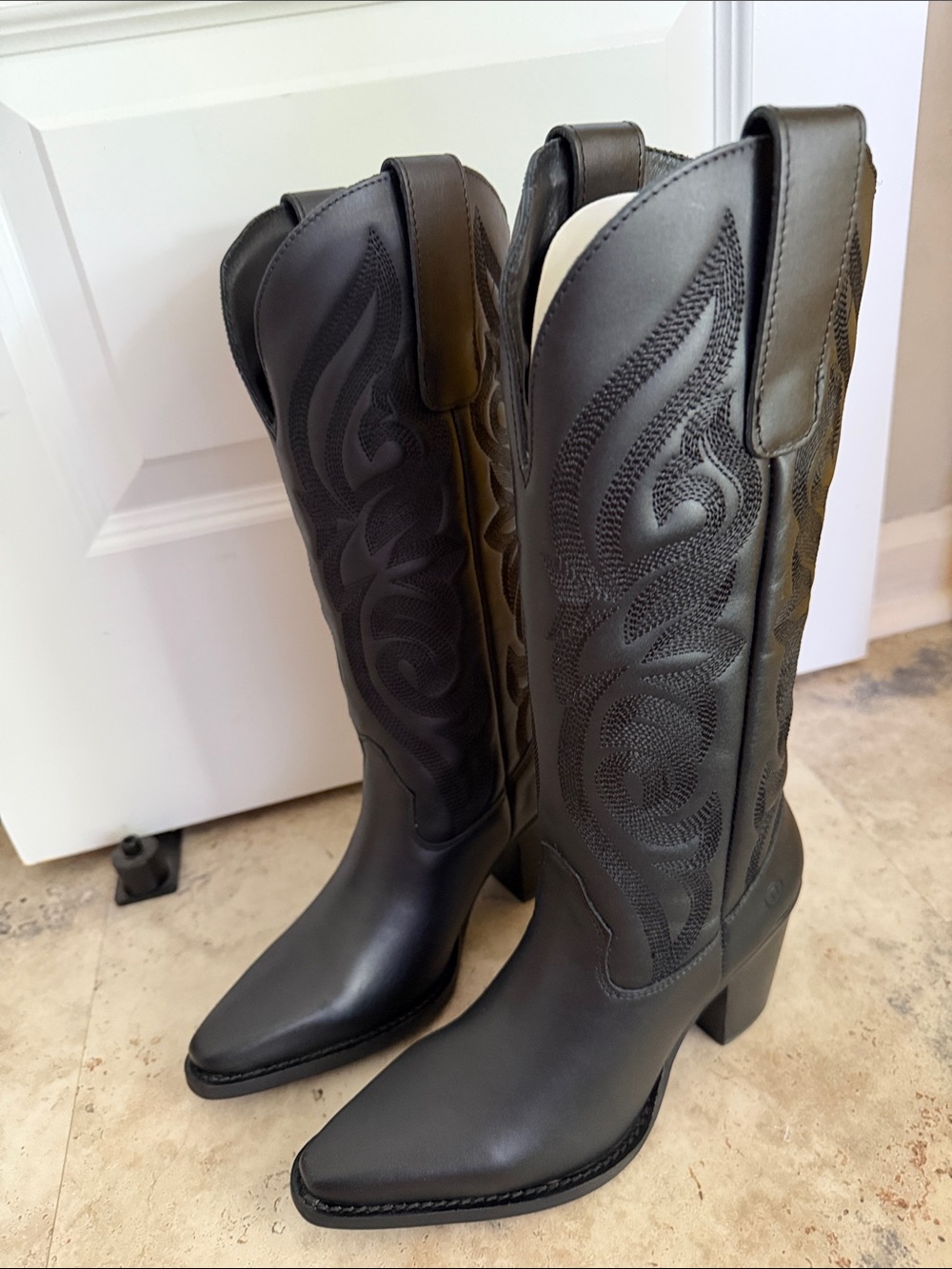 Dingo Hensley Black Women's Western Block Heel Leather Boot size 6 - Picture 4 of 11